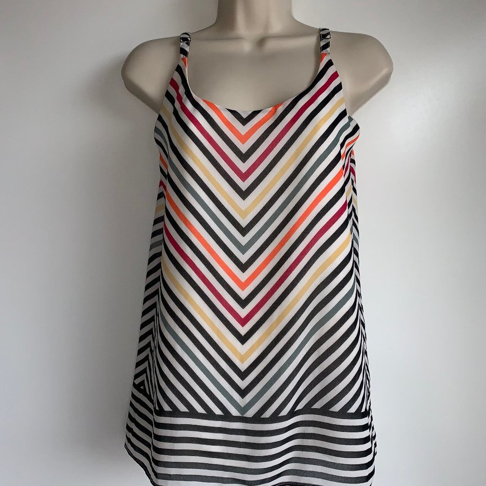 CAbi #5043 Striped Linea Cami Tank Chevron Size XS